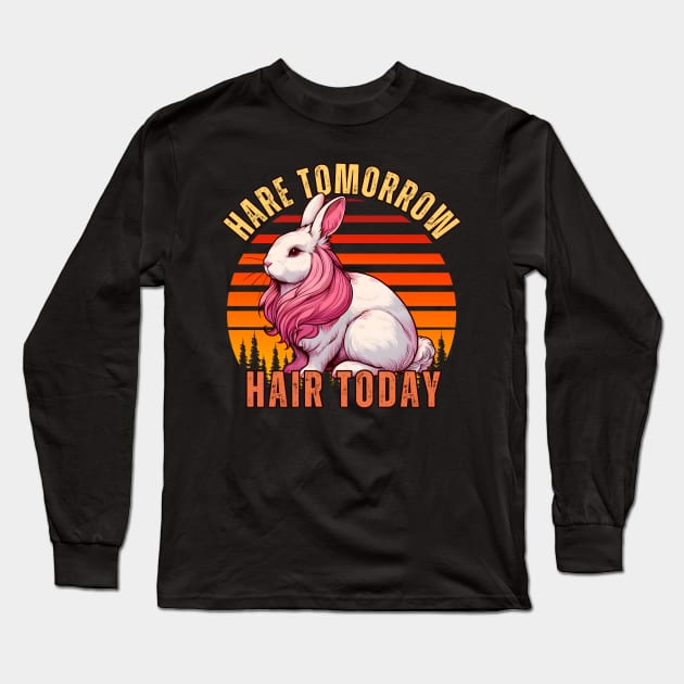 Hair stylist rabbit for barber Long Sleeve T-Shirt by Japanese Fever